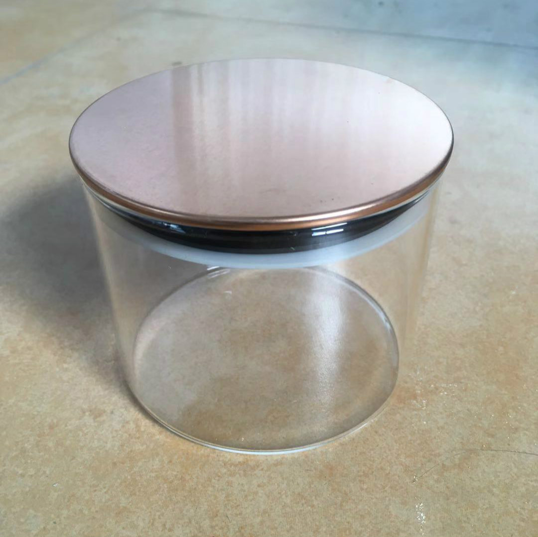 玻璃储物罐 高硼硅玻璃管储物罐 家用厨房玻璃密封罐 储物罐