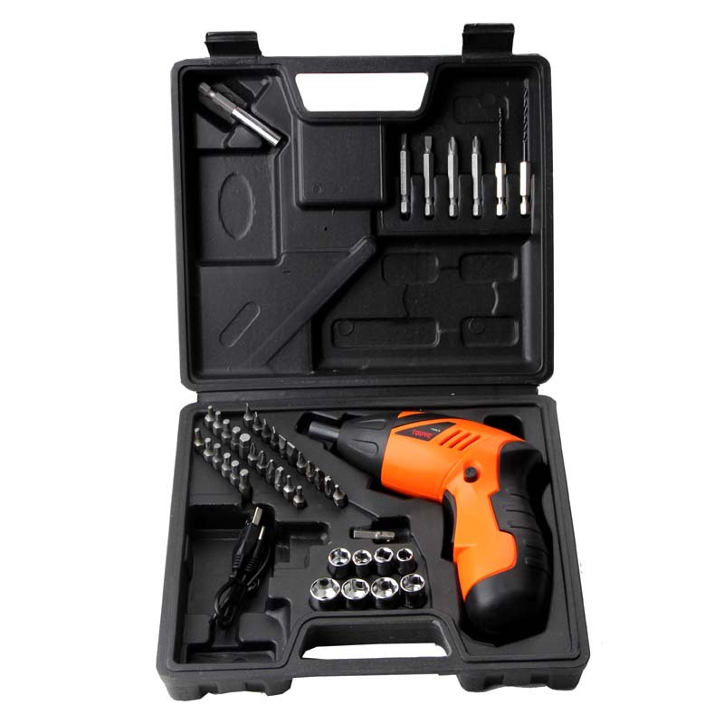 电动螺丝刀45件套螺丝批头起子拆螺丝电动工具组合套装五金厂家