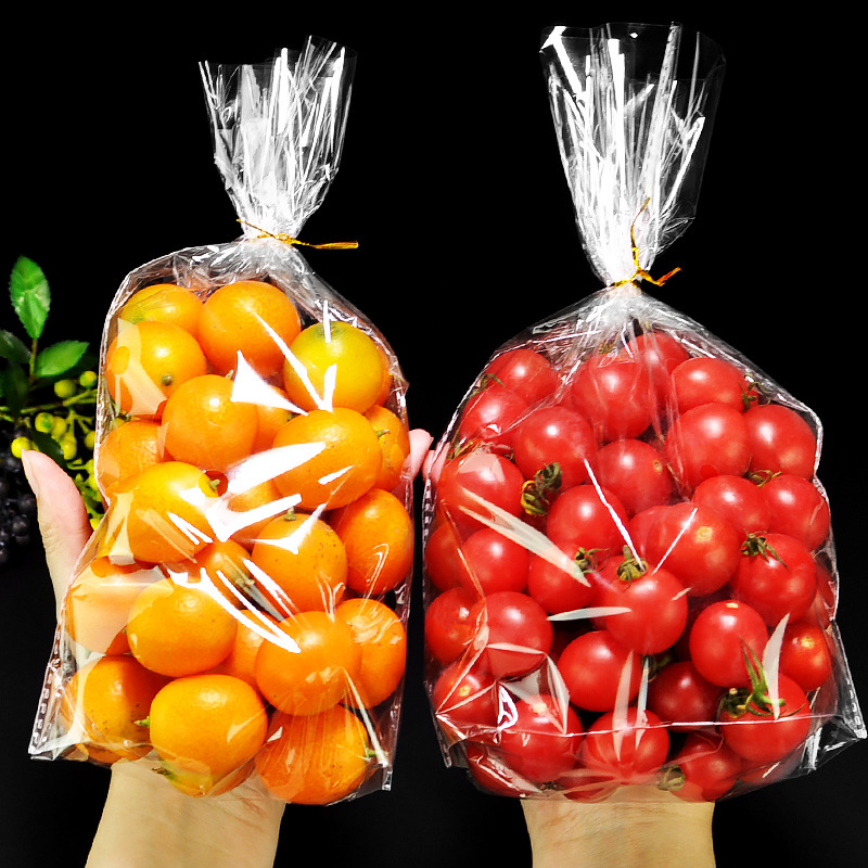 鲜元一次性水果保鲜袋 打孔透气葡萄包装袋 2-5斤透明36孔 扎口袋
