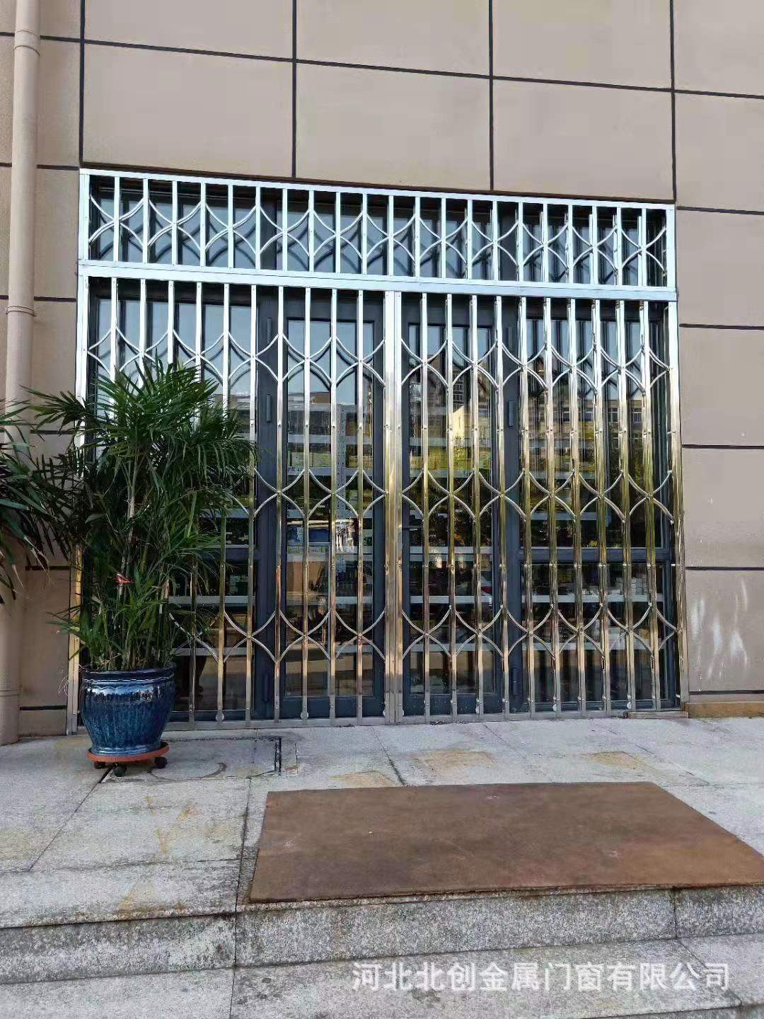 不锈钢拉闸门 推拉门 库房通风拉闸门 学校推拉门 拉闸门镂空