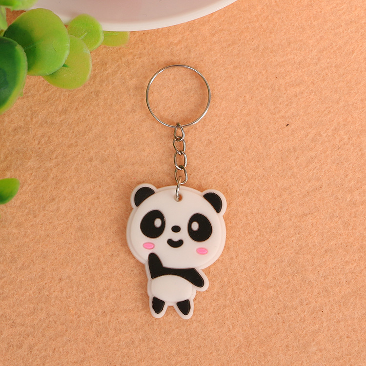 Korean Cartoon Pvc Flexible Glue Keychain Wholesale Creative Advertising Small Gift Silicone Car Key Ring Accessories