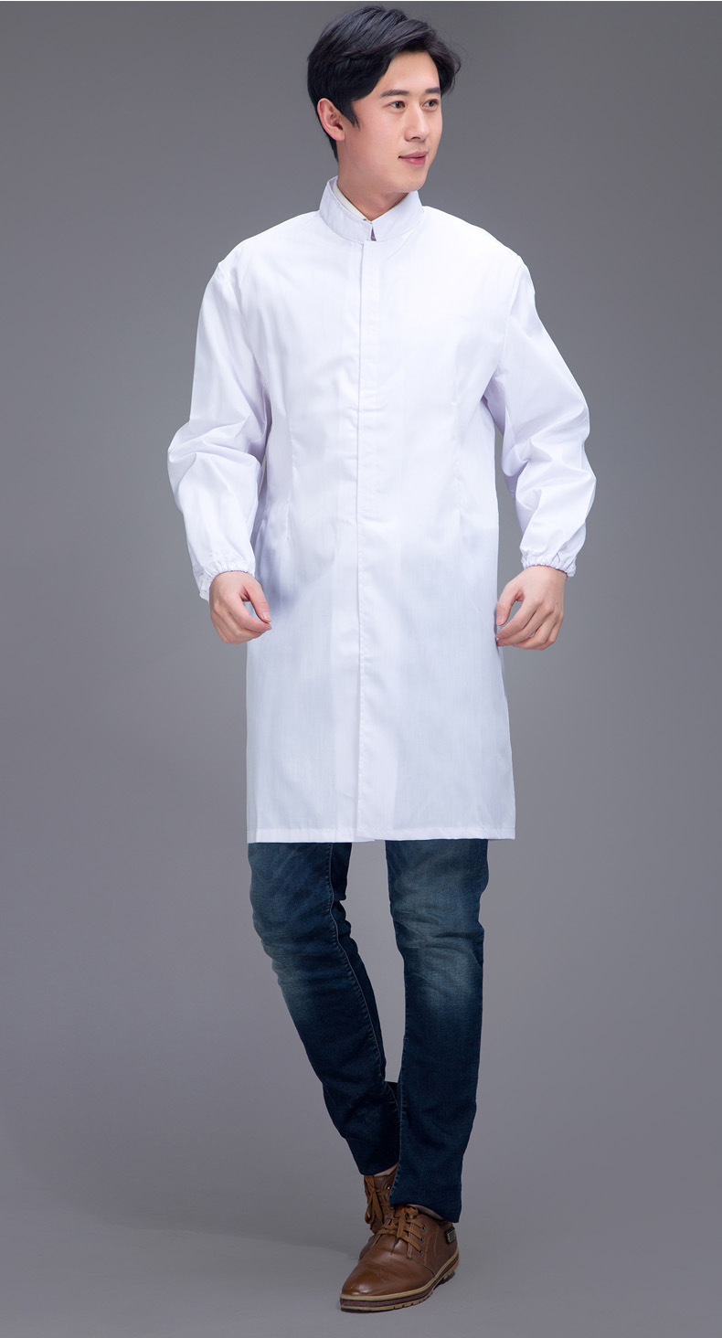 厂家直销食品大褂黏贴工作大褂食品车间工作服实验室卫生长褂防尘