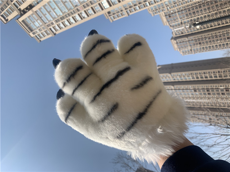 仿真动物手掌大老虎爪子手套儿童表演拍摄道具豹子白老虎手偶定制