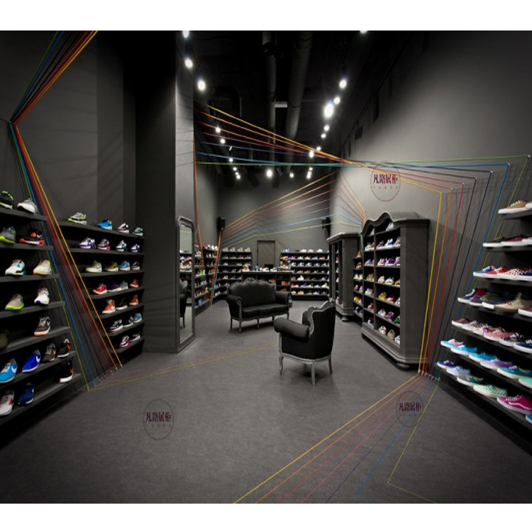 15年深圳展柜厂 专业制作名牌鞋子陈列柜 木质烤漆运动鞋展示柜