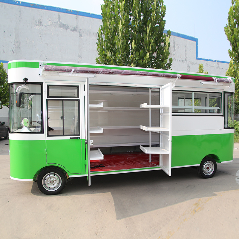 电动房车果蔬移动水果售卖车移动摆摊水果售货快餐流动美食摊位车