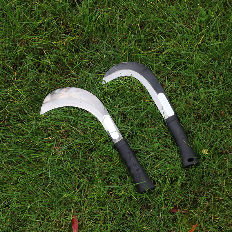 批发供应 长柄割草胶柄镰刀 农用弯刀修削枝刀 割草农具削竹刀