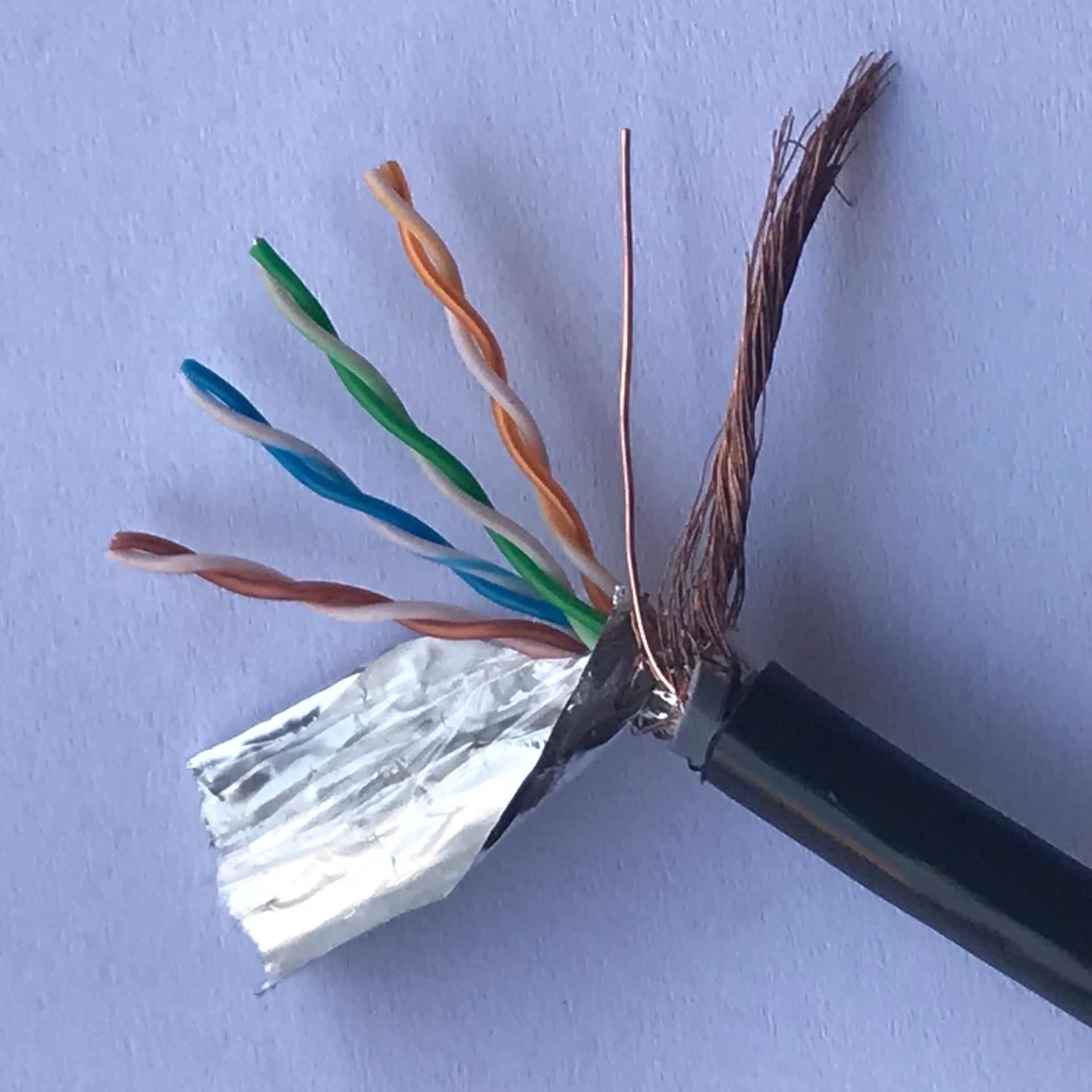 扬波室外双屏蔽网线 8芯0.51无氧铜双屏蔽poe监控超五类网线