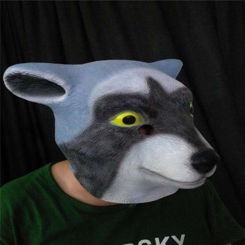 工厂直销 狗熊乳胶面具 动物头套 万圣节搞怪酒吧直播表演道具