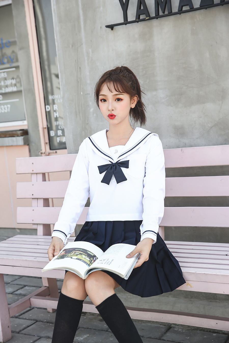 岸京学院风校服正统jk制服套装日本水手服女学生班服软妹裙中间服