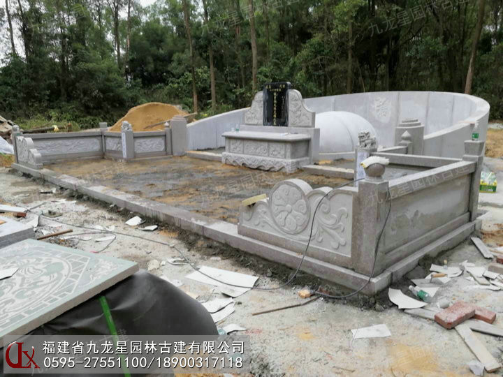 福建产地货源泉州白碑围栏杆山西黑碑板家族土葬墓碑