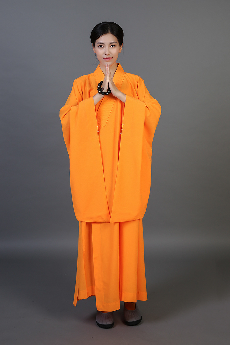 佛教台湾麻纱春夏僧服海清居士服男女海青长衫长袍大褂和尚衣长褂