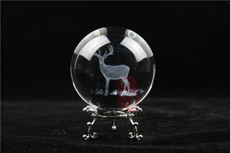 创意3d内雕鹿水晶球礼品送女生闺蜜生日礼物外贸速卖通亚马逊货源