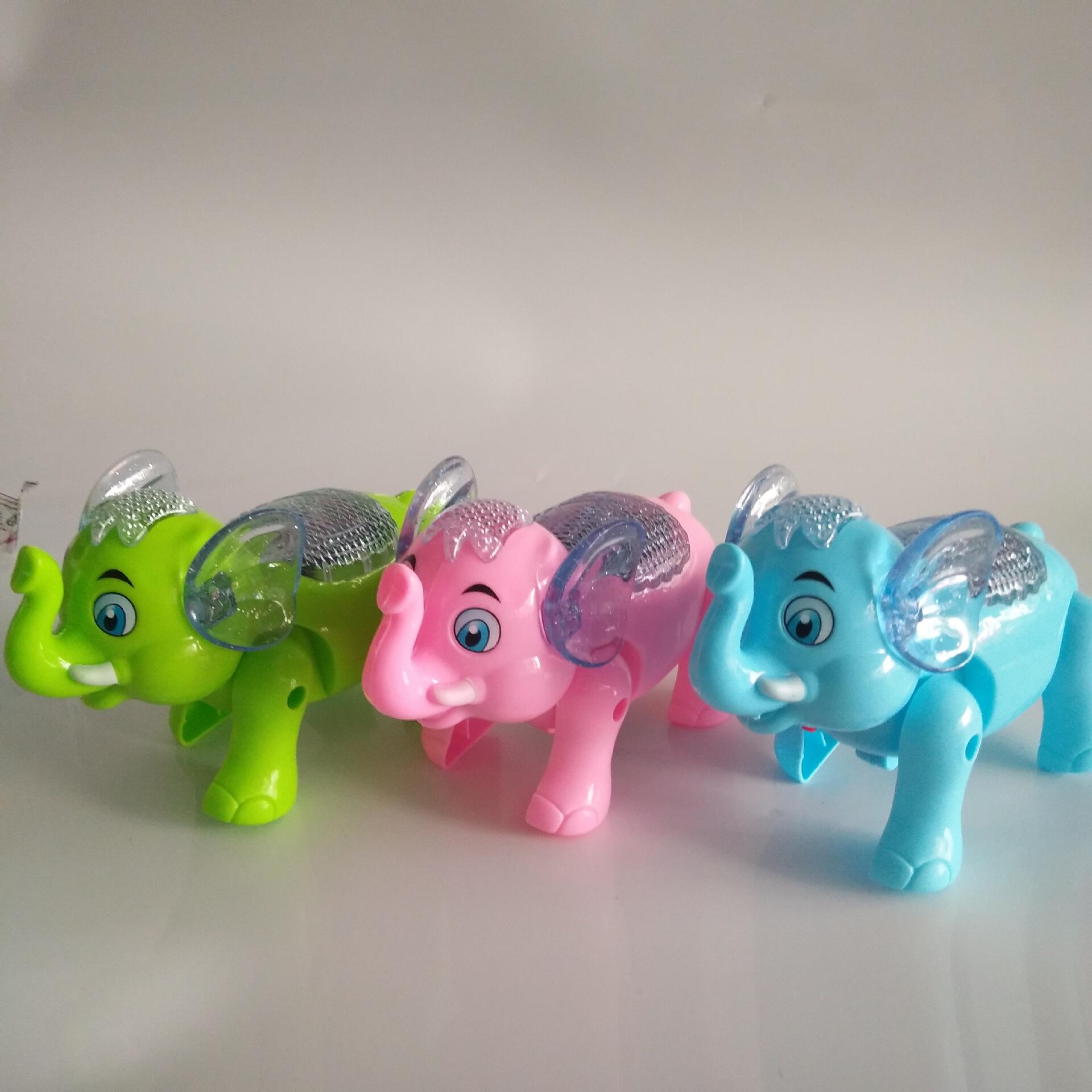 抖音快手网红产品6632a牵绳大象 地摊热卖发光电动玩具走路大象