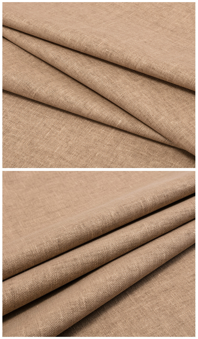 新款精品色织涤麻混纺面料 纯色梭织衬衫裤子男女服装布料批发