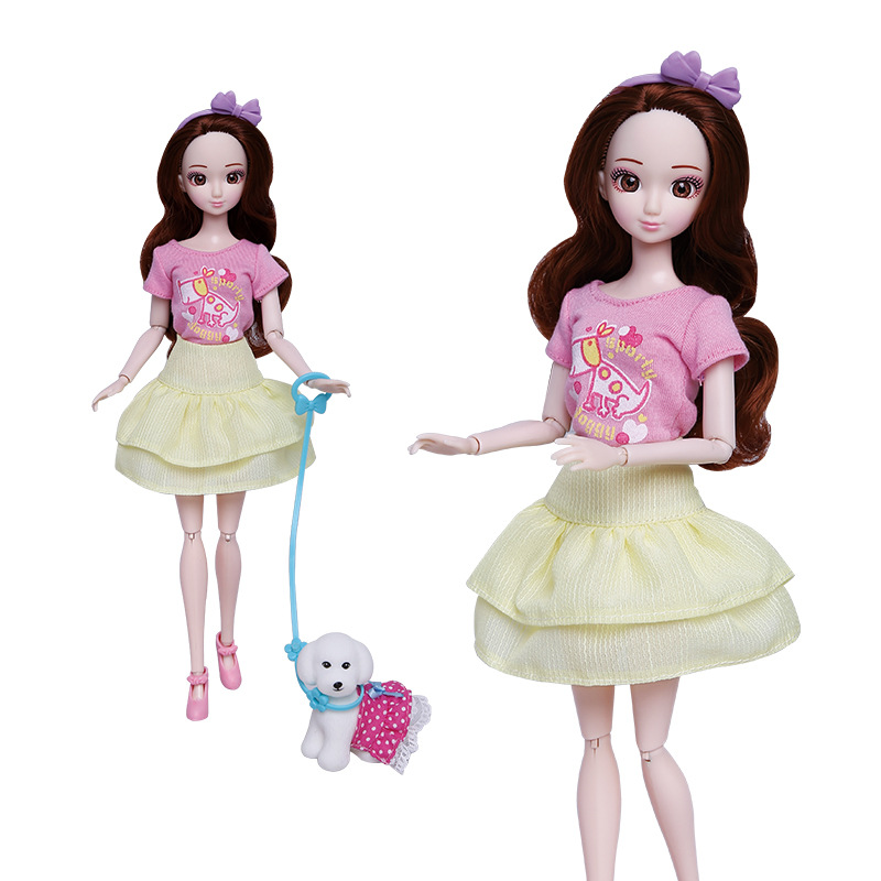 安丽莉洋娃娃套装 萌宠甜心过家家换装娃娃女孩玩具生日礼物