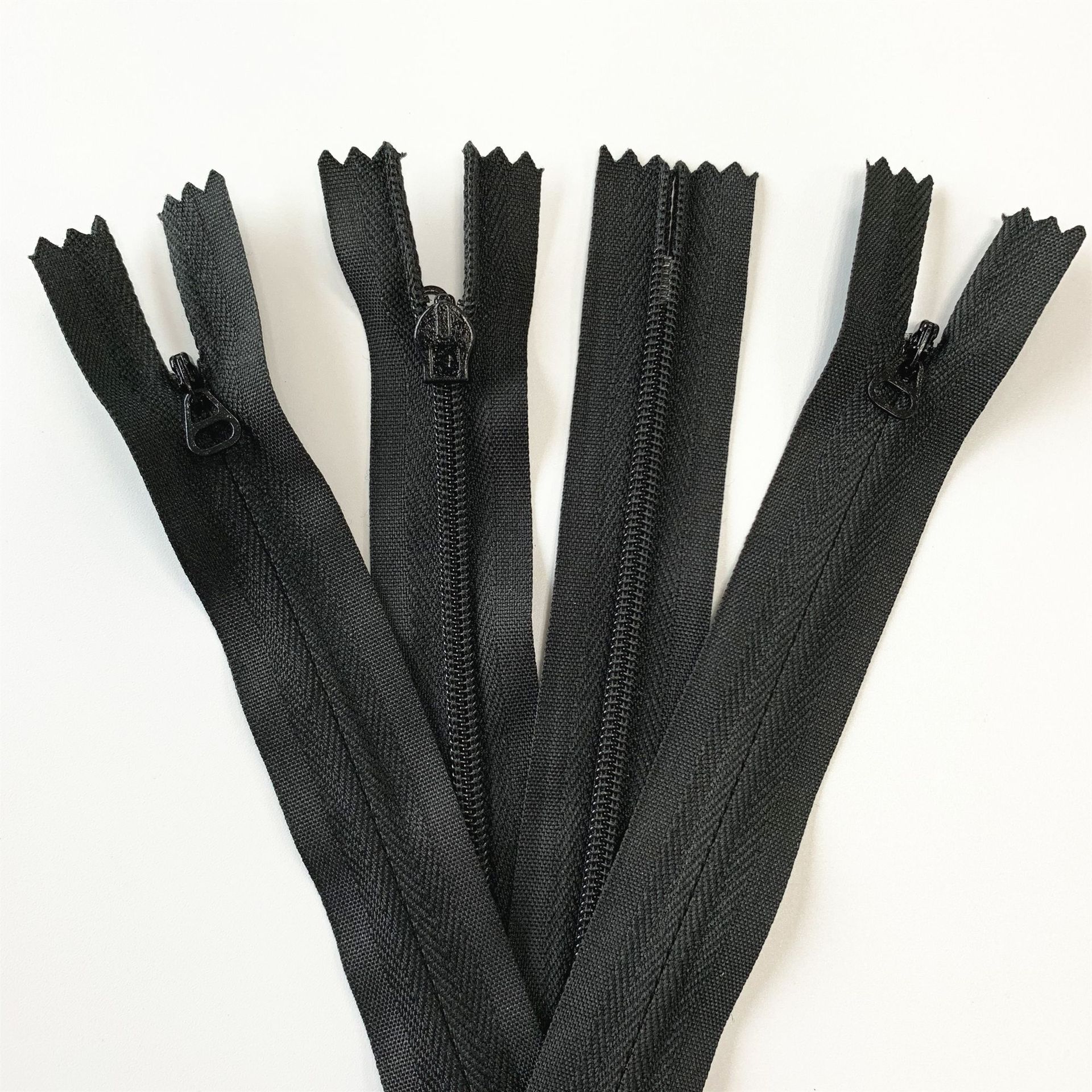 布边隐形拉链 3号5号尼龙拉链绳隐形拉链 现货黑色 可定制