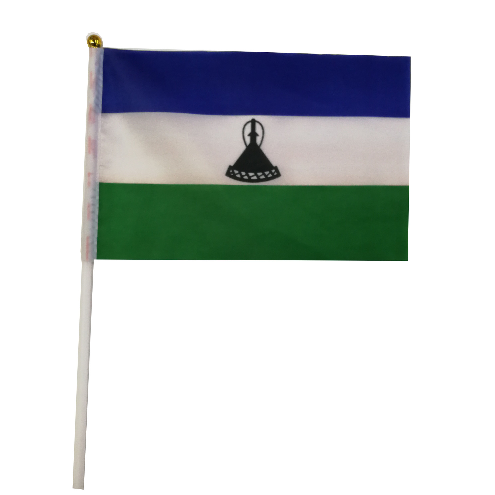 莱索托国旗旗帜手摇旗塑料旗杆涤纶双面印刷厂家直销可来样定做
