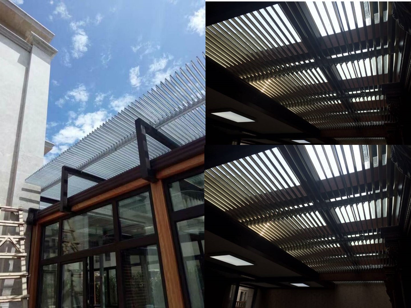 商场办公楼别墅采光顶天窗外遮阳电动智能遥控88e铝合金百叶天棚