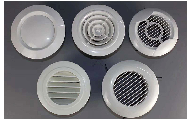 室内新风系统abs圆形风口 室内中央空调螺旋斜百叶圆盘可调风口