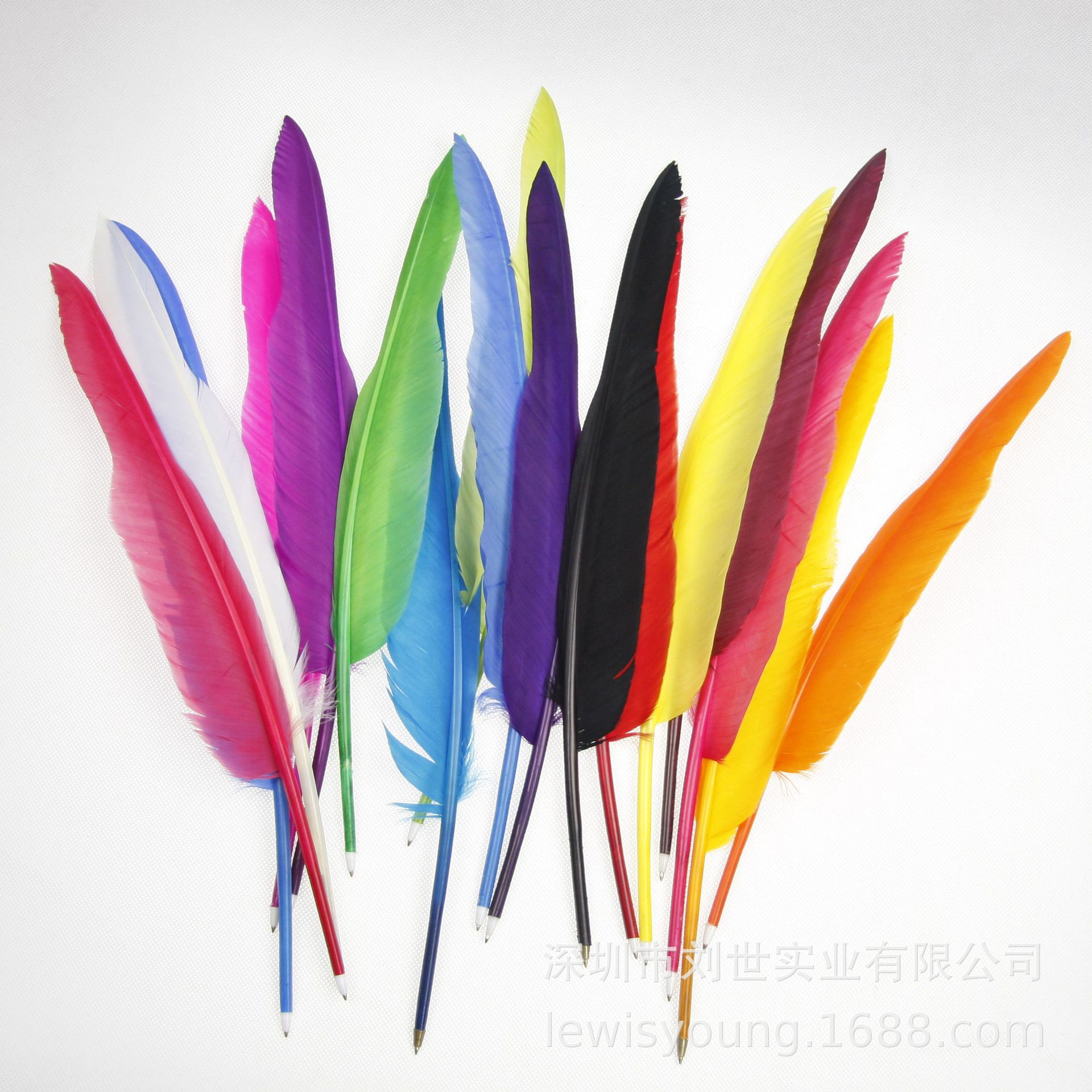 欧式复古中世纪羽毛笔公司个人礼品记念品赠品彩色鹅毛笔少量接单