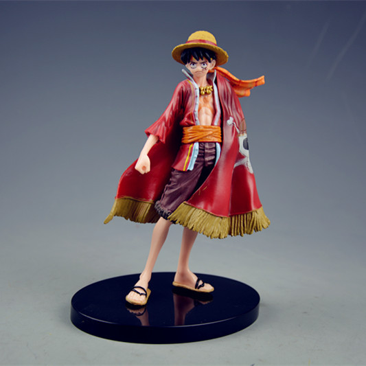 海贼动漫15周年鲁夫 红衣草帽路飞 手办模型公仔摆件