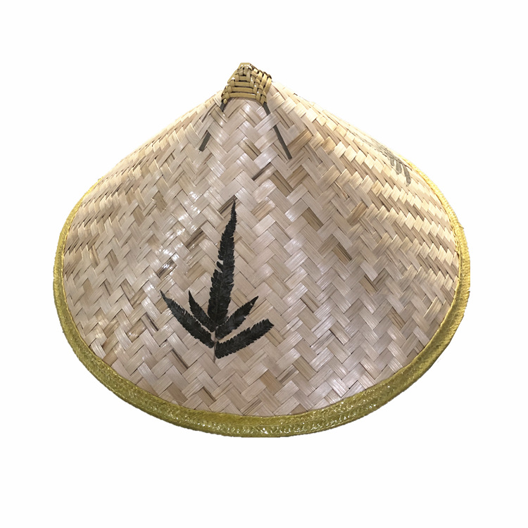 民间传统手工竹编遮阳遮雨尖顶翁斗笠帽农用演出道具田园风格