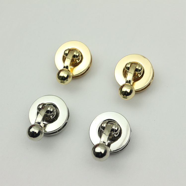 箱包五金配件 包包圆形锁扣 手提包插锁 配女包弹簧扣 背包拧锁扣