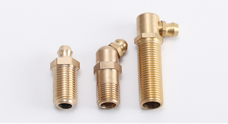 加长油嘴特殊黄油嘴 弯油嘴加长丝油咀m6纯铜45度接头式油嘴加长