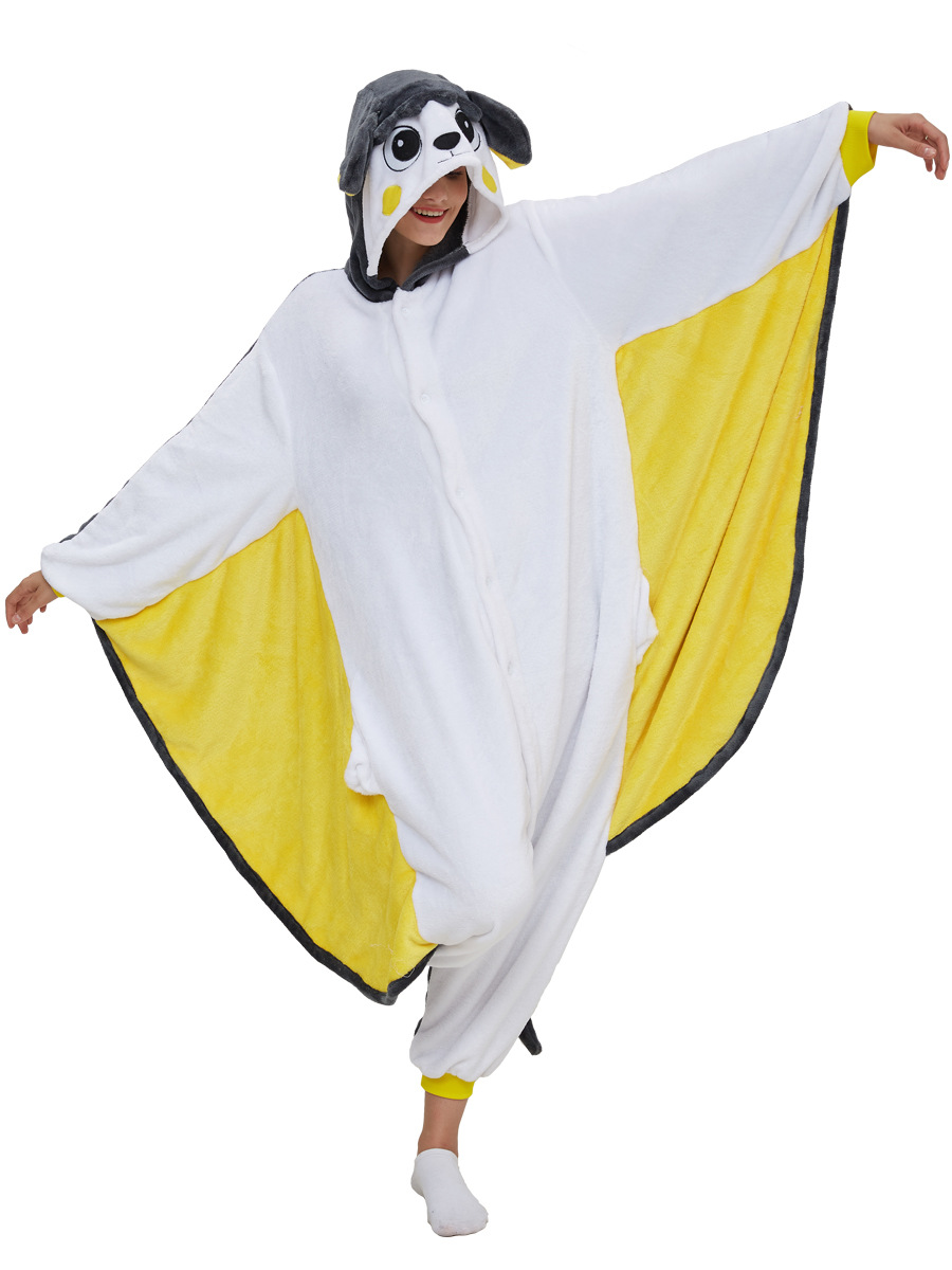 新款法兰绒电飞鼠卡通动物连体睡衣男女家居服情侣演出服动物睡衣