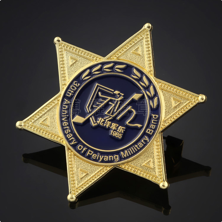 专业定做徽章 徽章 仿珐琅个性五角星造型胸章定制来图定制价格低