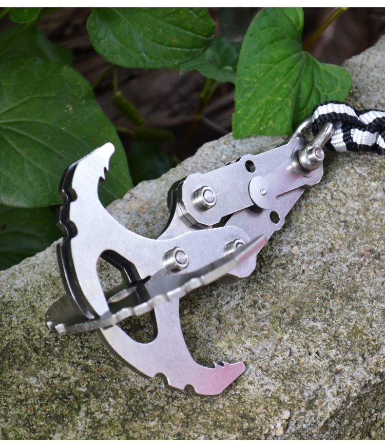 户外飞虎爪多功能抓钩救援救生重力钩拖车钩攀登304不锈钢飞爪