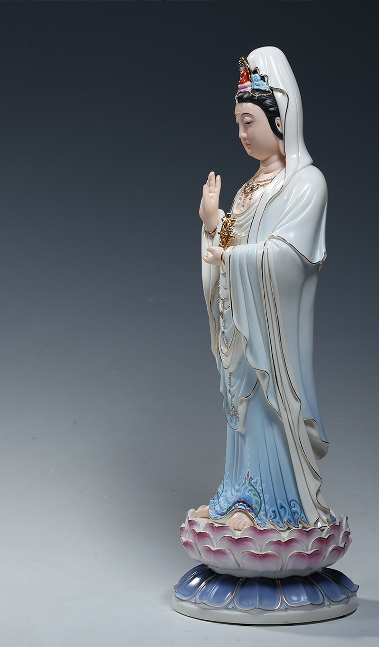【上美】德化陶瓷18吋南海观音佛像供奉观世音菩萨佛像收藏品摆件