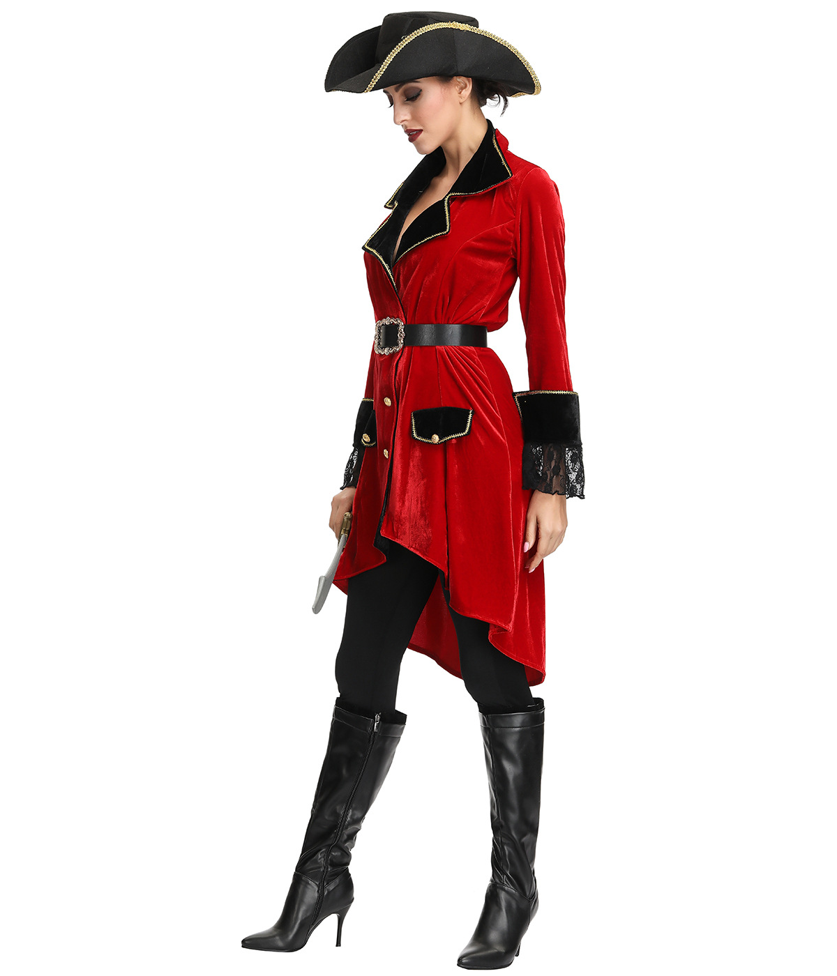 新款欧美游戏制服女杰克船长加勒比海盗万圣节角色扮演夜店演出服