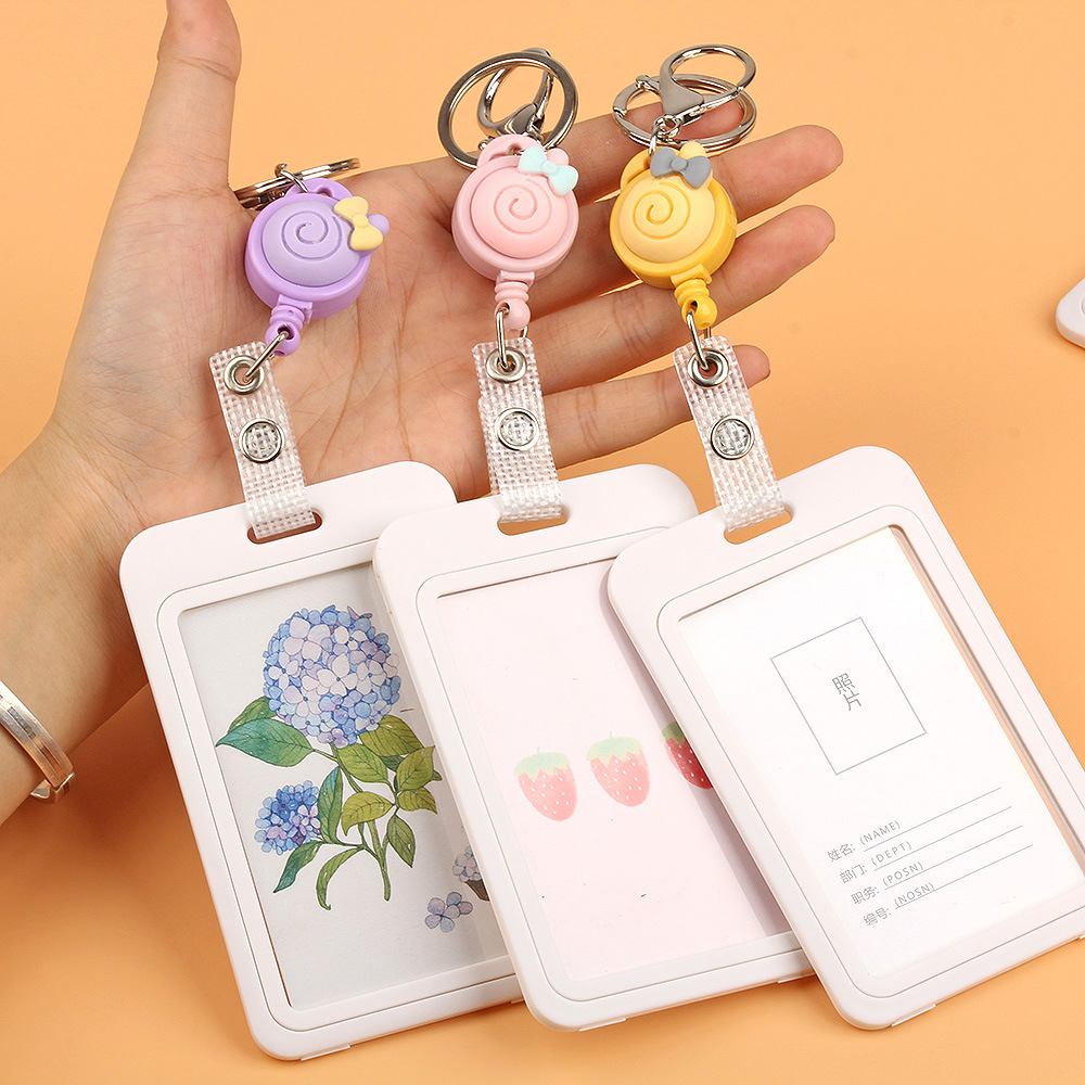 现货幼儿园学生挂牌 工牌伸缩工作证胸卡工作牌竖款公交门禁卡套