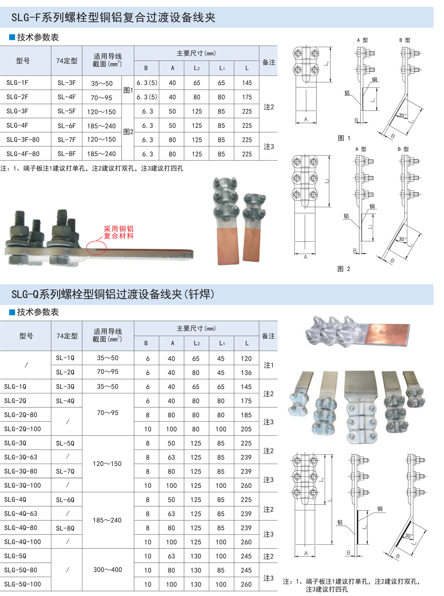 厂家直销 电力金具 slg系列螺栓型铜铝过渡设备线夹 输电设备