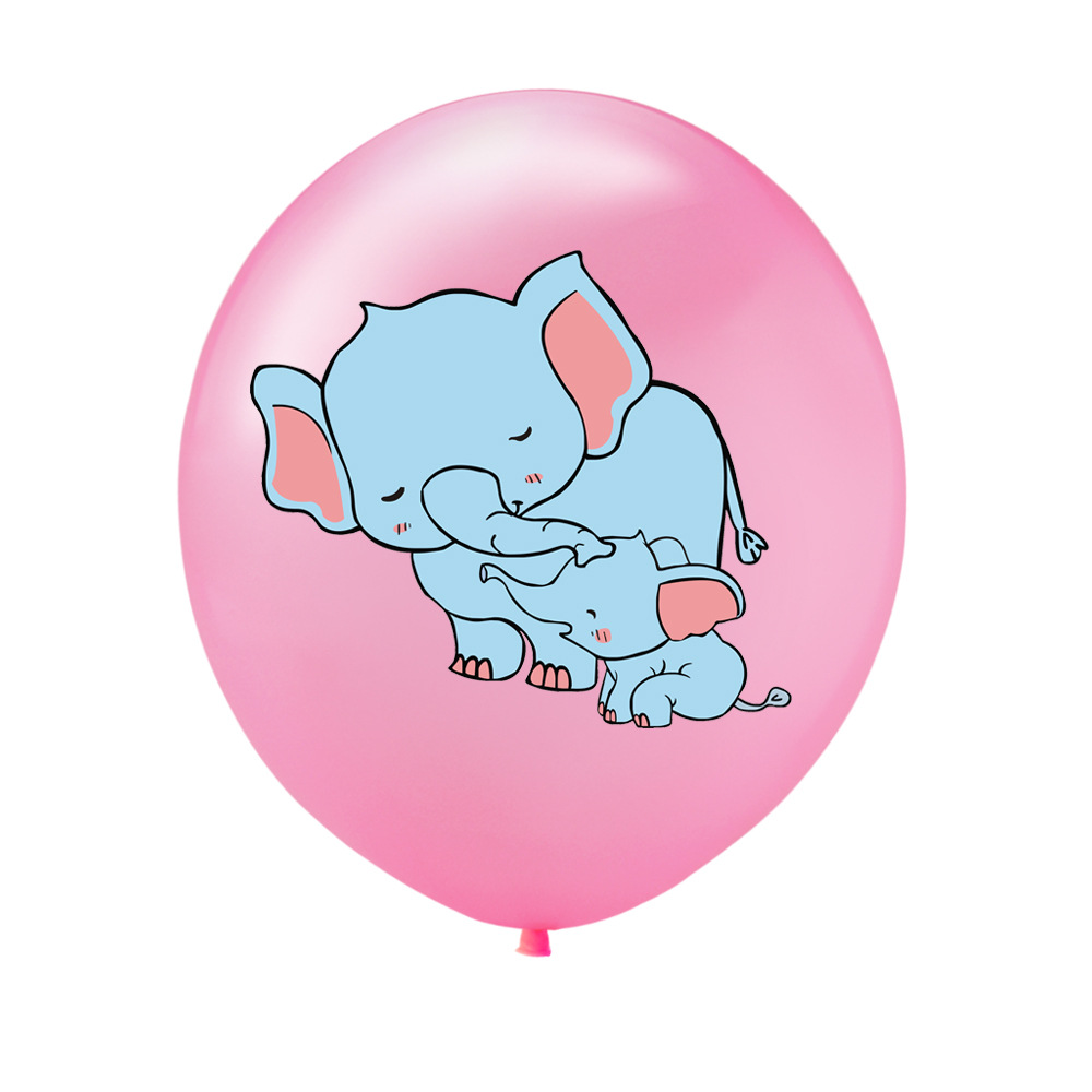跨境 新款大象小象乳胶气球 性别揭示男孩女孩主题生日派对装饰