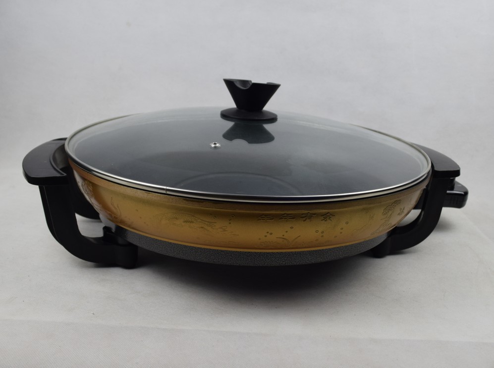 柏苪伦40cm多功能家用电煎锅加大加深电饼铛披萨锅烙饼煎烤机