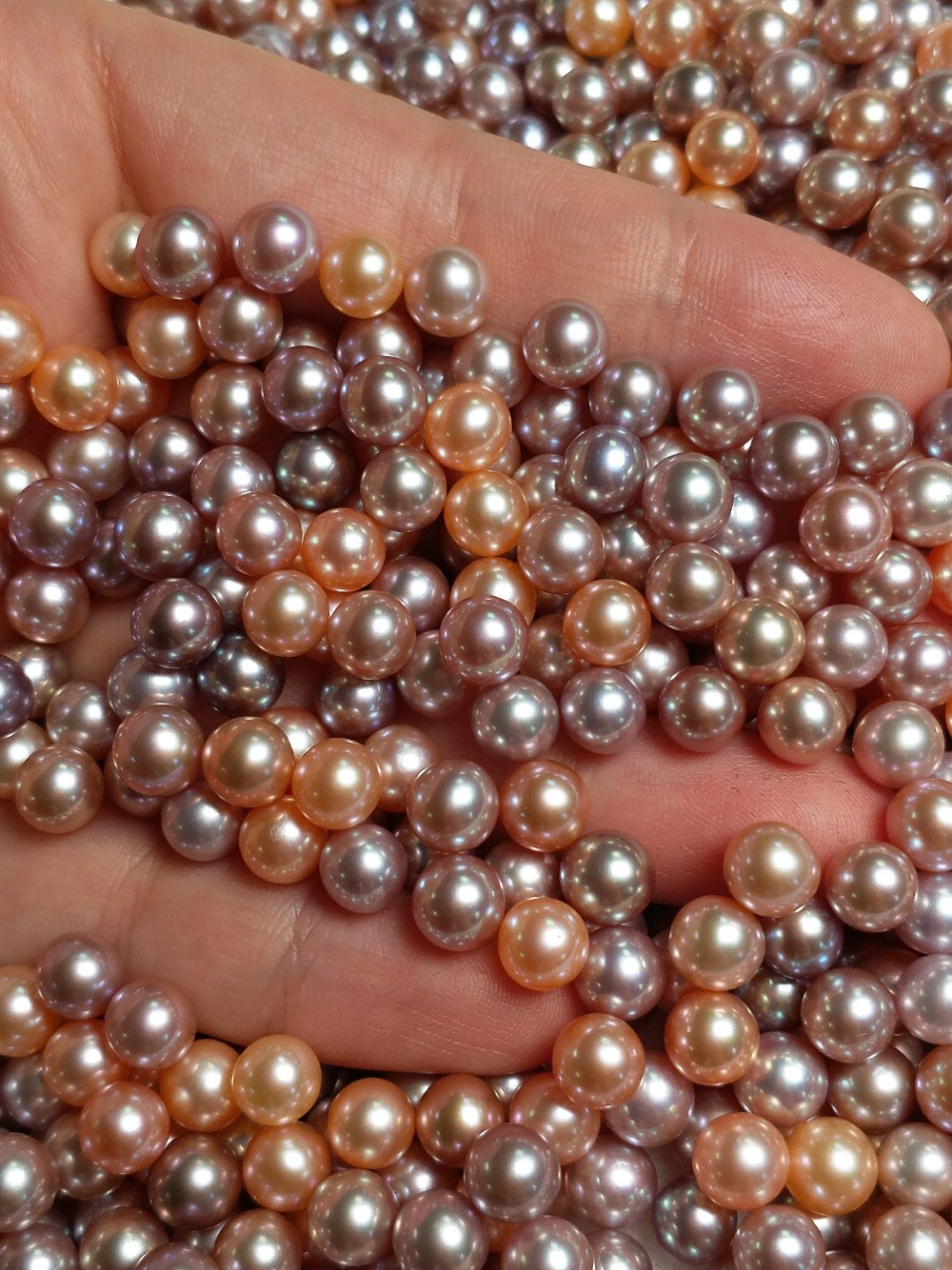 2019新品淡水珍珠6.5-7mm5a级圆珠无暇强光