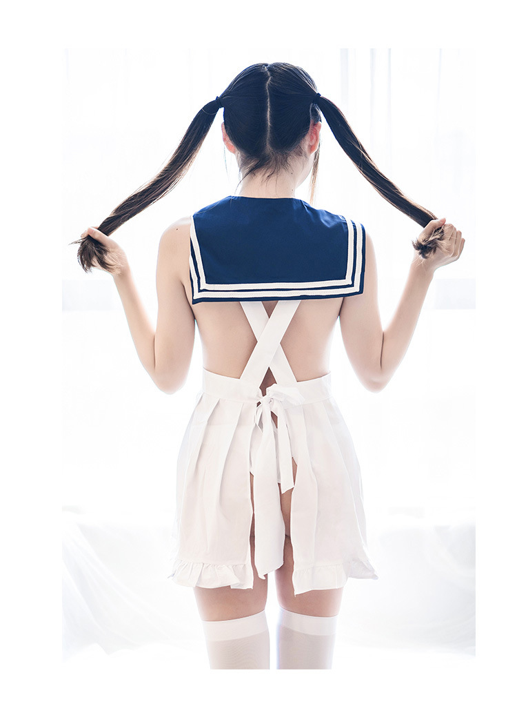 二次元情趣内衣套装水手服日系可爱性感露背女仆围裙荷叶边睡裙