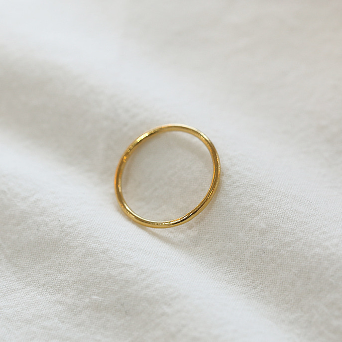 2线戒指韩国韩版s925纯银简单款光面简约线条细戒指指环戒子
