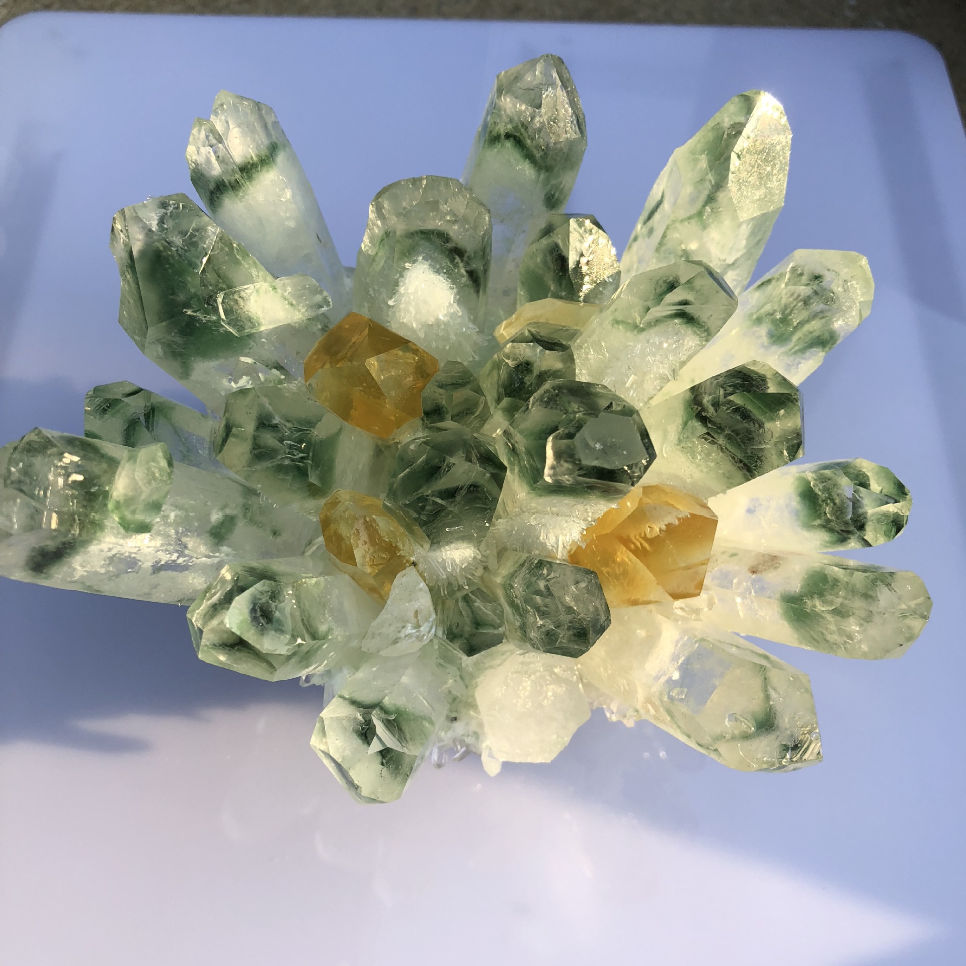 天然绿幽灵晶簇 绿幽灵水晶簇摆件 消磁净化风水 家居摆件 批发