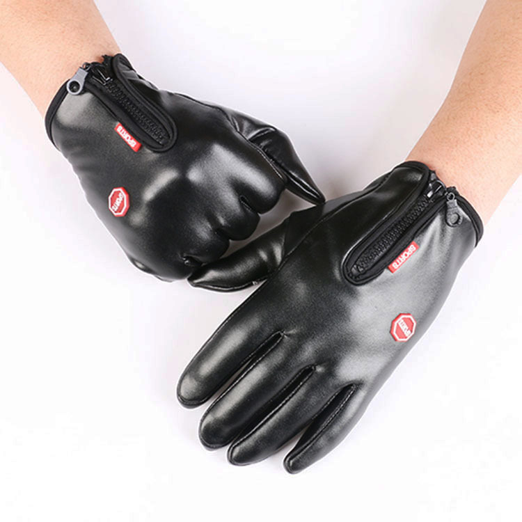 男女士户外触屏防水皮手套防风骑行运动秋冬保暖登山滑雪健身手套