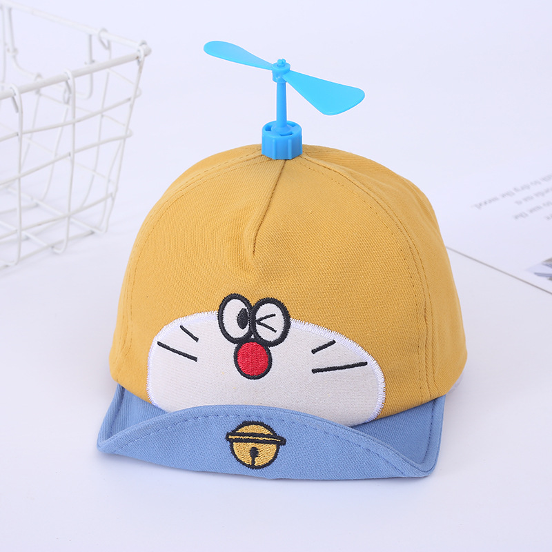 宝宝帽子2020春季新款韩版软檐卡通飞行猫可爱婴儿平沿帽遮阳帽