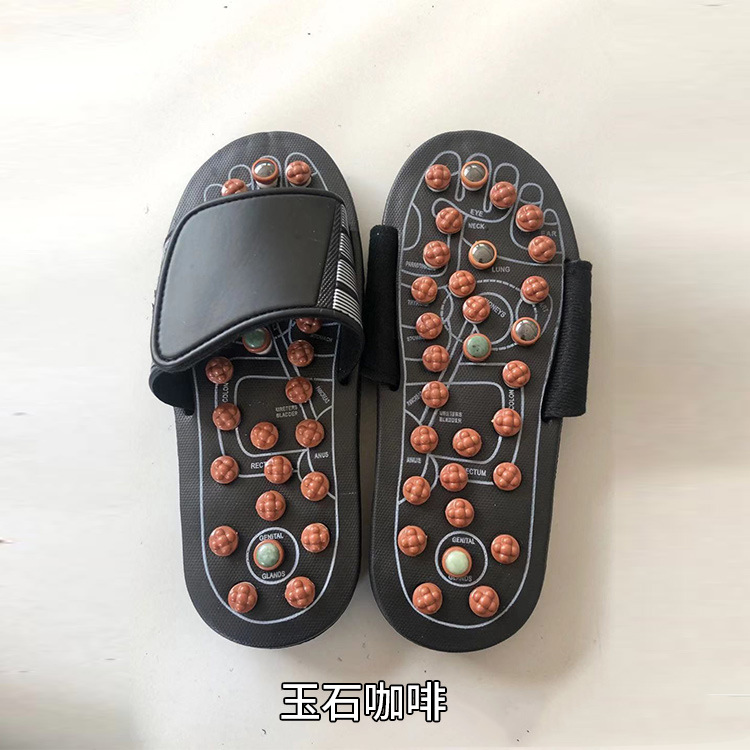 Factory in Stock Massage Slipper Shoes Rotating Tai Chi Massage Slipper Shoes round Beads Barbed Foot Acupoint Health Care Massage Slipper