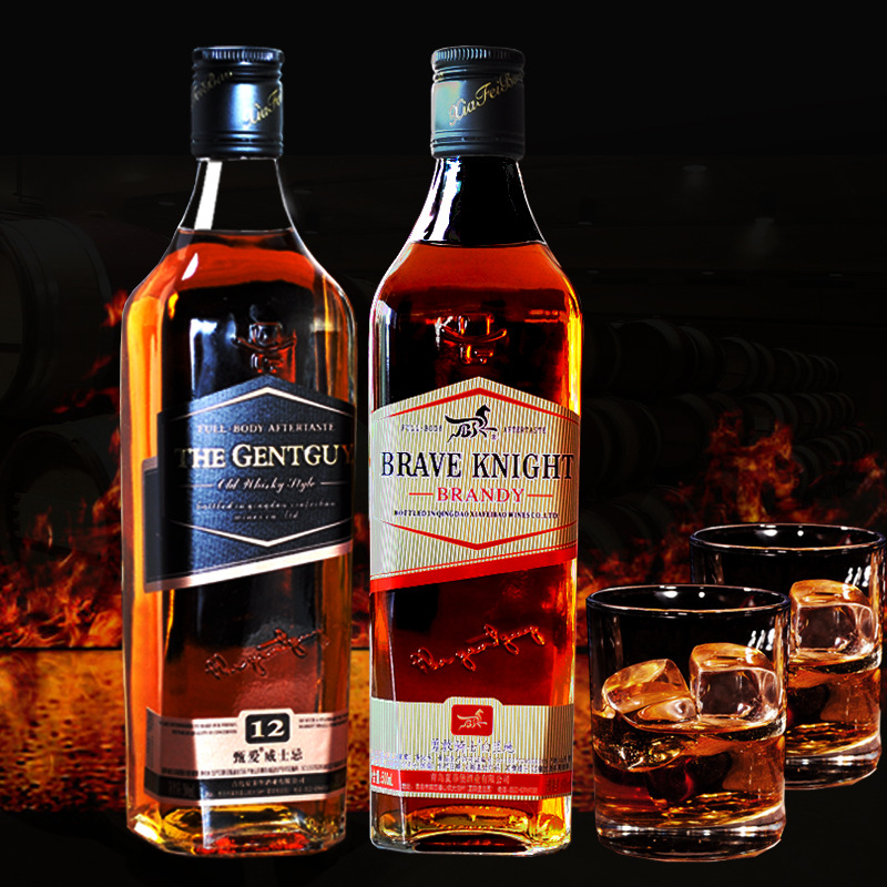 洋酒威士忌 甄爱方瓶黑标500ml40度 whisky青岛国产批发 商超有售