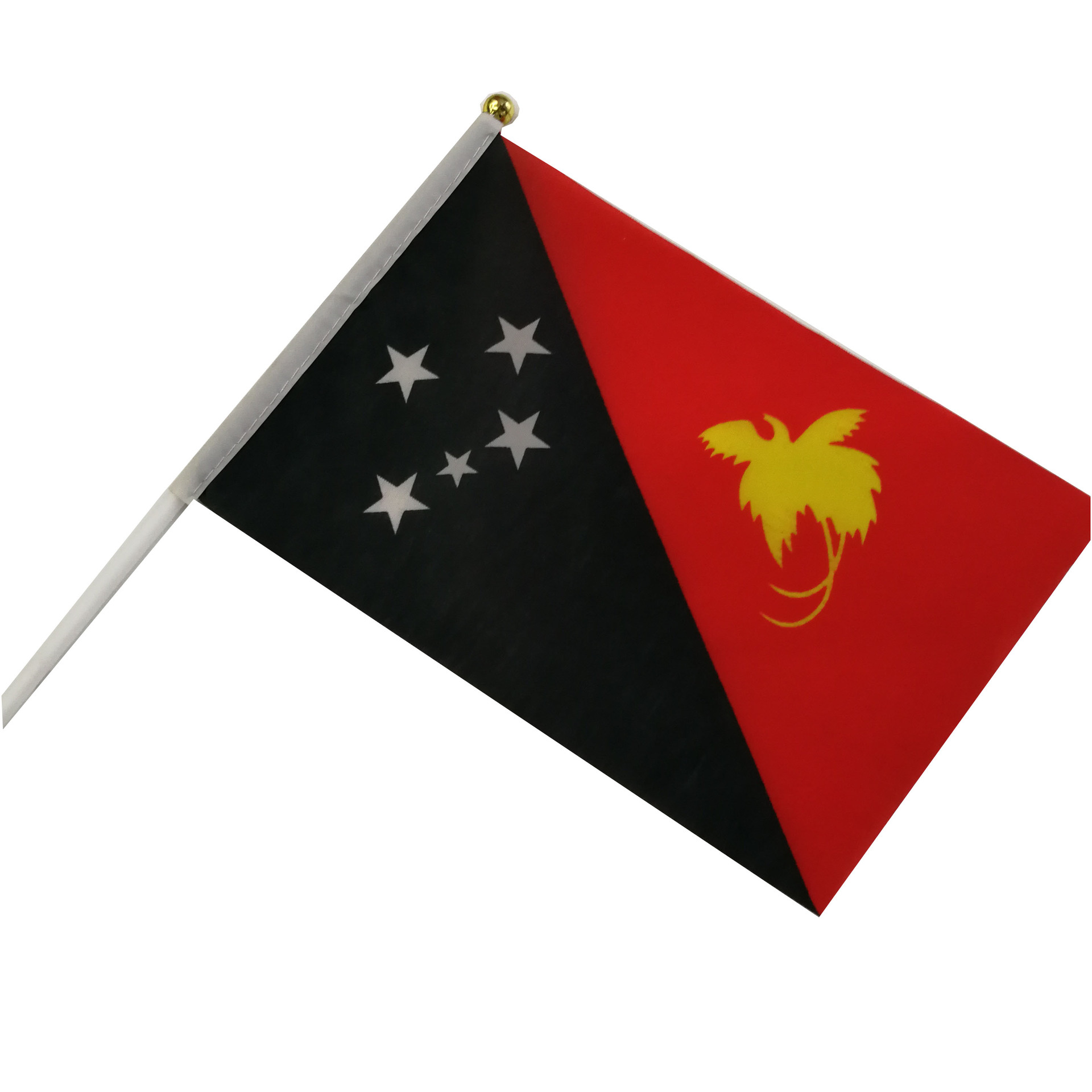 巴布亚新几内亚国旗旗帜手摇旗塑料旗杆涤纶双面印刷可来样定做