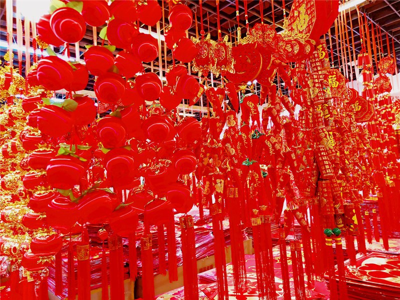 镭射灯笼球挂件辣椒鱼挂件春节饰品挂件2020年度新款节日吉庆用品