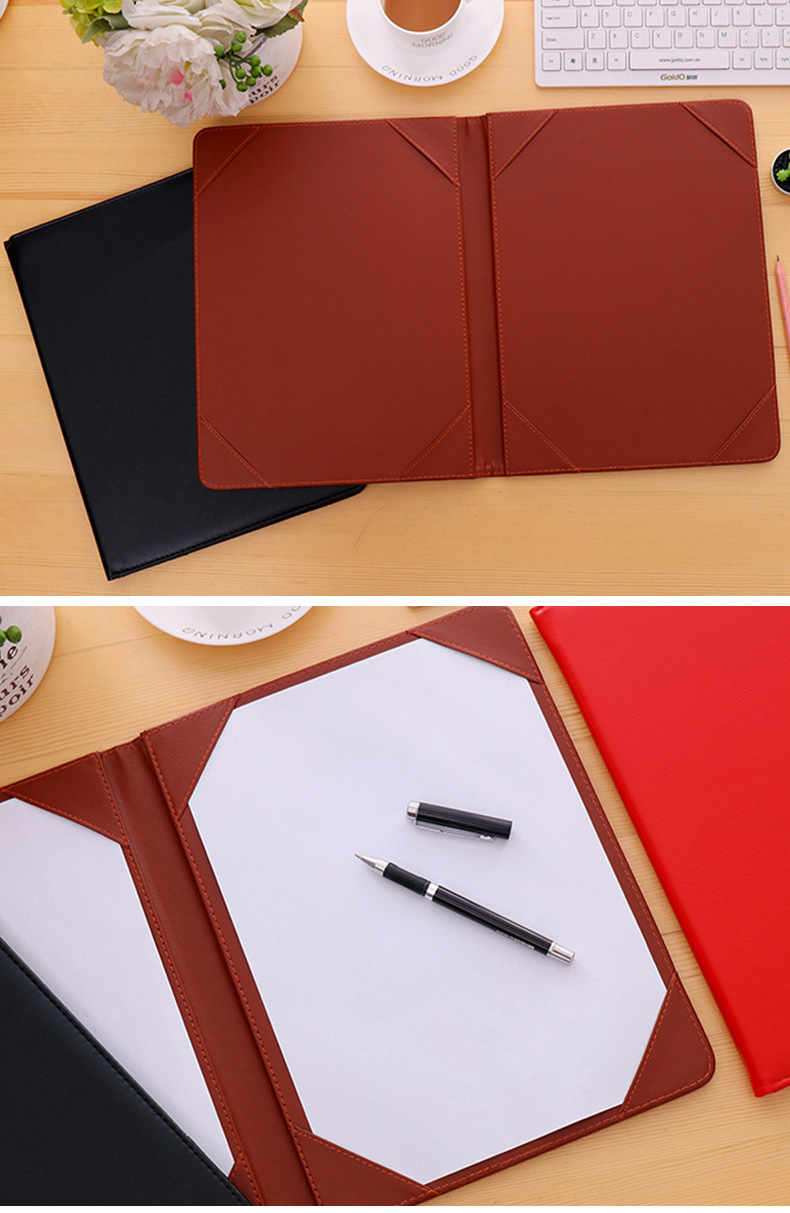 高档pu皮质签约夹 a4/a3公文资料报告 合同本文件夹插页乐谱册