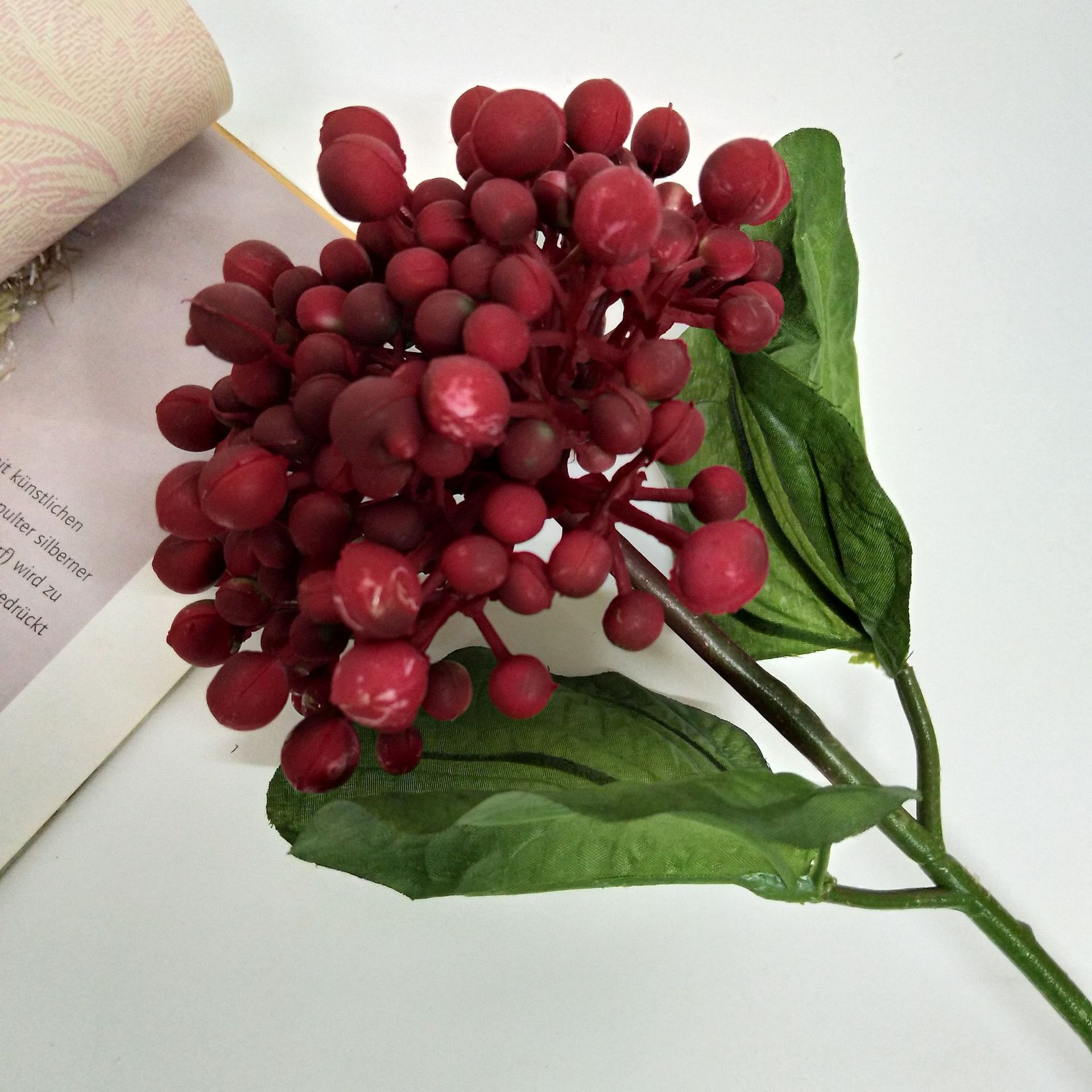 仿真花37头冰岛情人果果实装饰花卉客厅餐桌落地花瓶树枝卧室插花