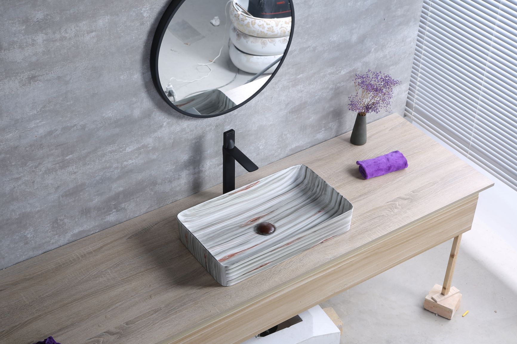 厂家直销大理石纹台上盆欧式洗手盆高档爵士白彩色艺术盆酒店工程